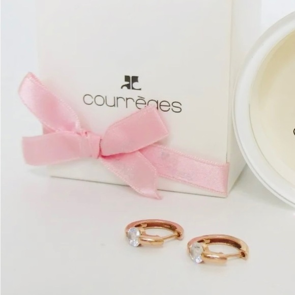 Courreges Crystal and Gold-Plated Earrings - Picture 5 of 8